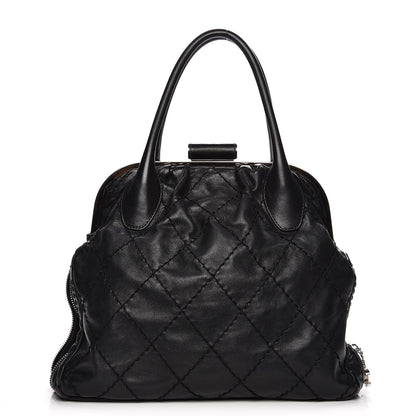 Chanel Calfskin Stitched Expandable Frame Bag Black 1 of 12