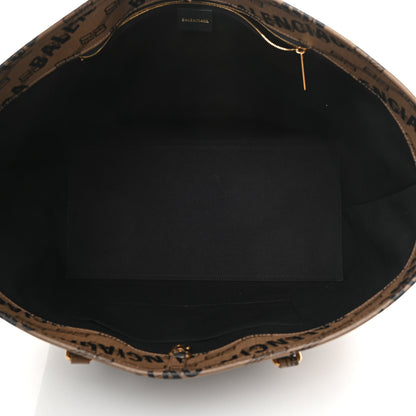 Balenciaga Coated Canvas BB Monogram Allover Logo Signature Tote Beige Brown Black 5 of 11