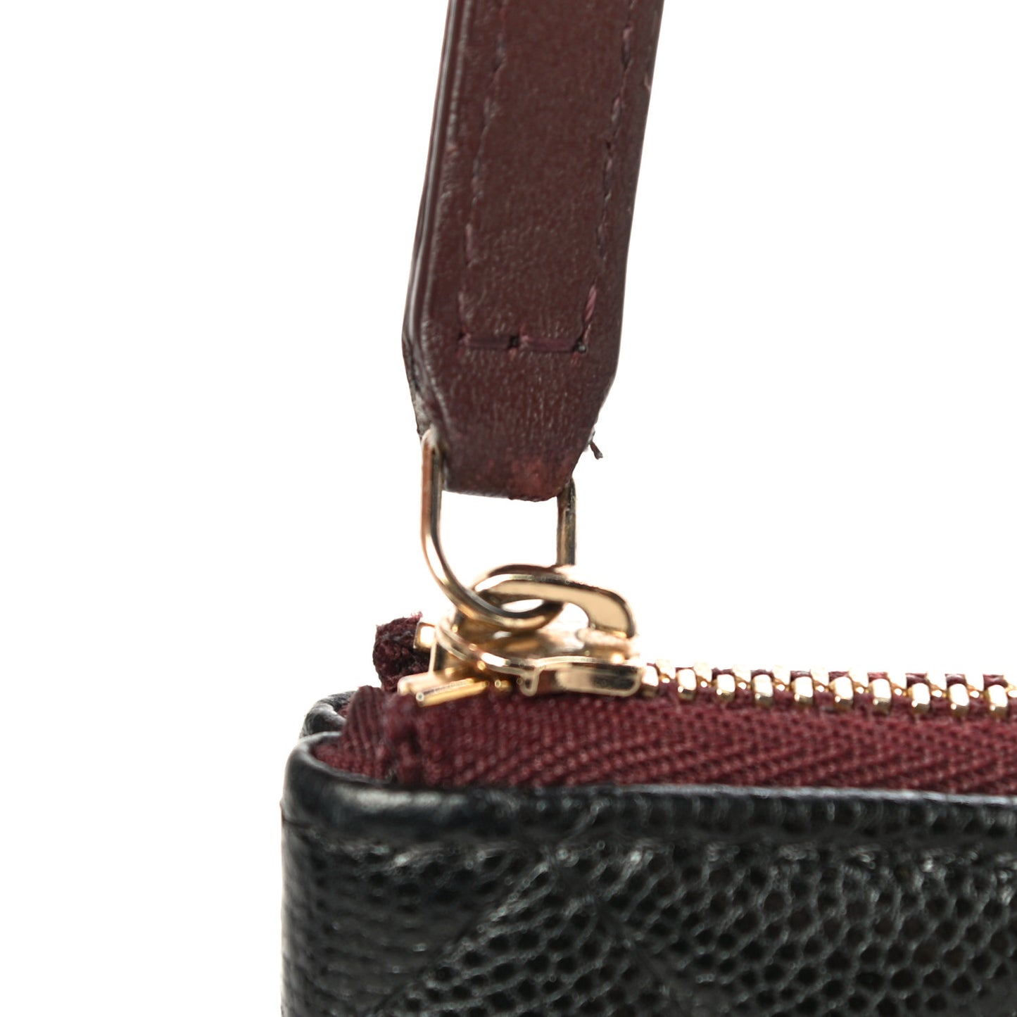 Caviar Quilted Small Cosmetic Case Black