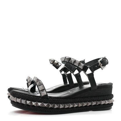 Christian Louboutin Nappa Mica Pyraclou 60 Platform Sandals 37 Version Black 3 of 14