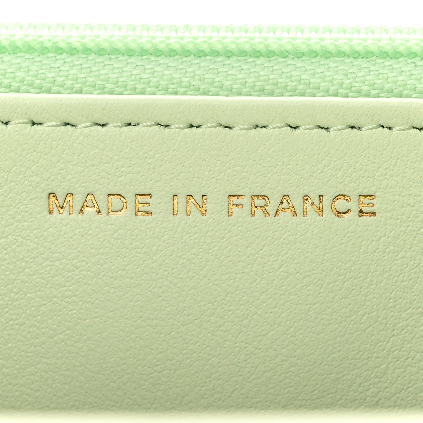 Caviar Quilted Wallet on Chain WOC Light Green