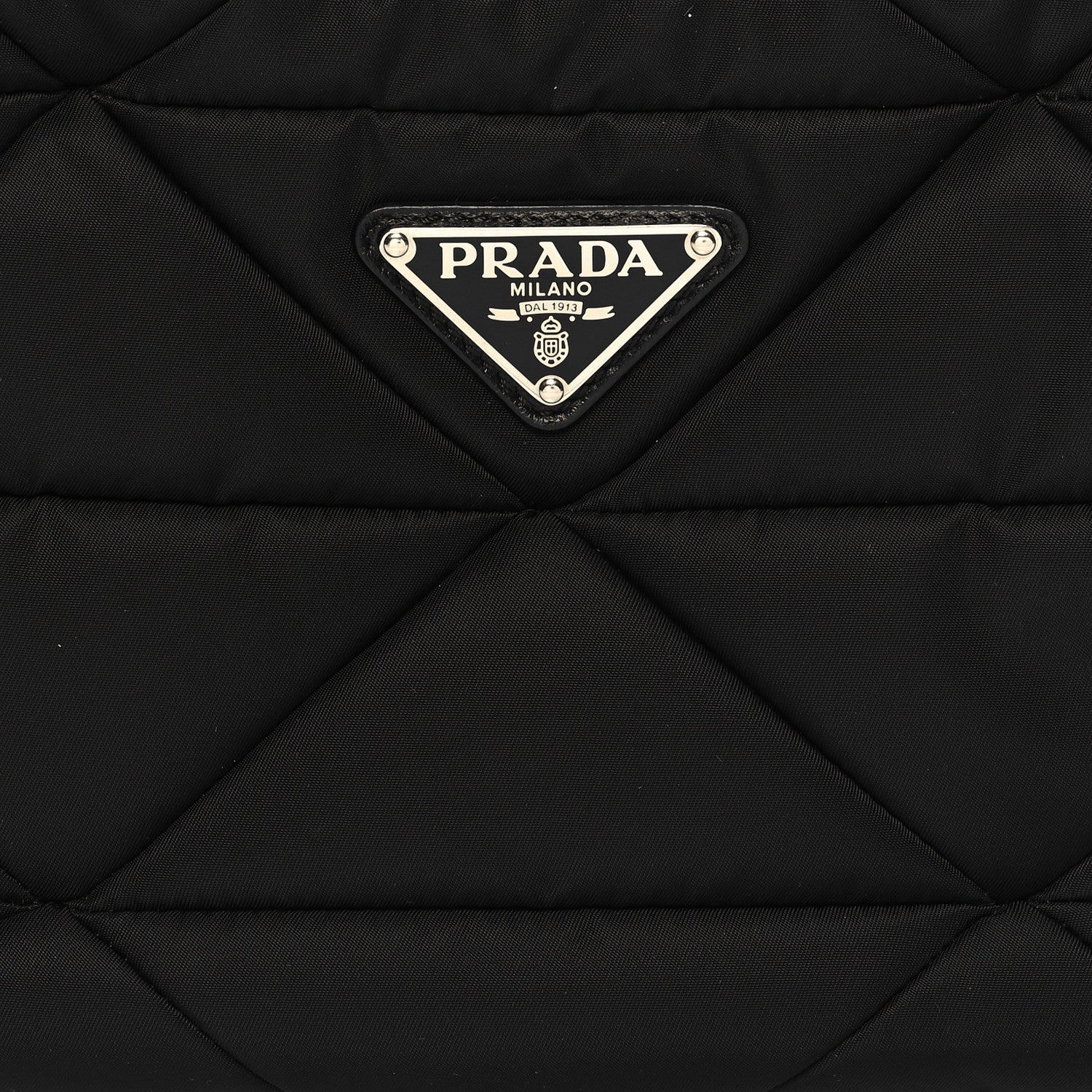 Prada Re-Nylon Triangle Padded Patchwork Shoulder Bag Black 7 of 9