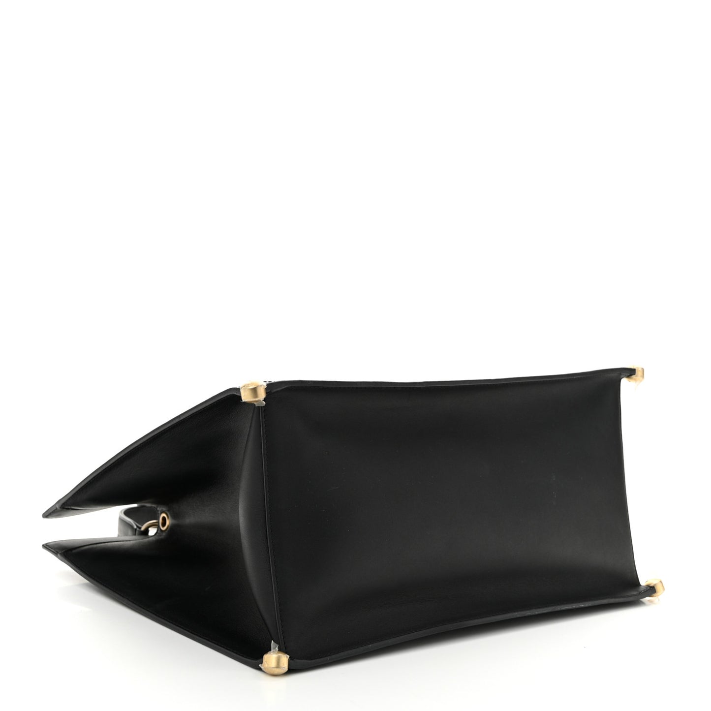 Calfskin Stitched Large Shopping Tote Bag Black