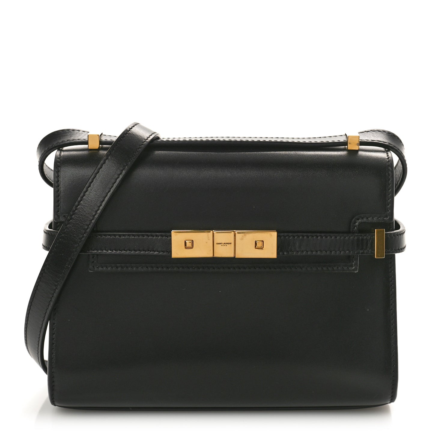 Smooth Calfskin Mini Manhattan Shoulder Bag Black