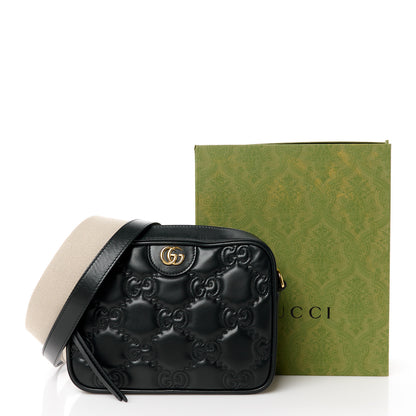 Gucci Calfskin GG Matelasse Shoulder Bag Black Natural 11 of 11