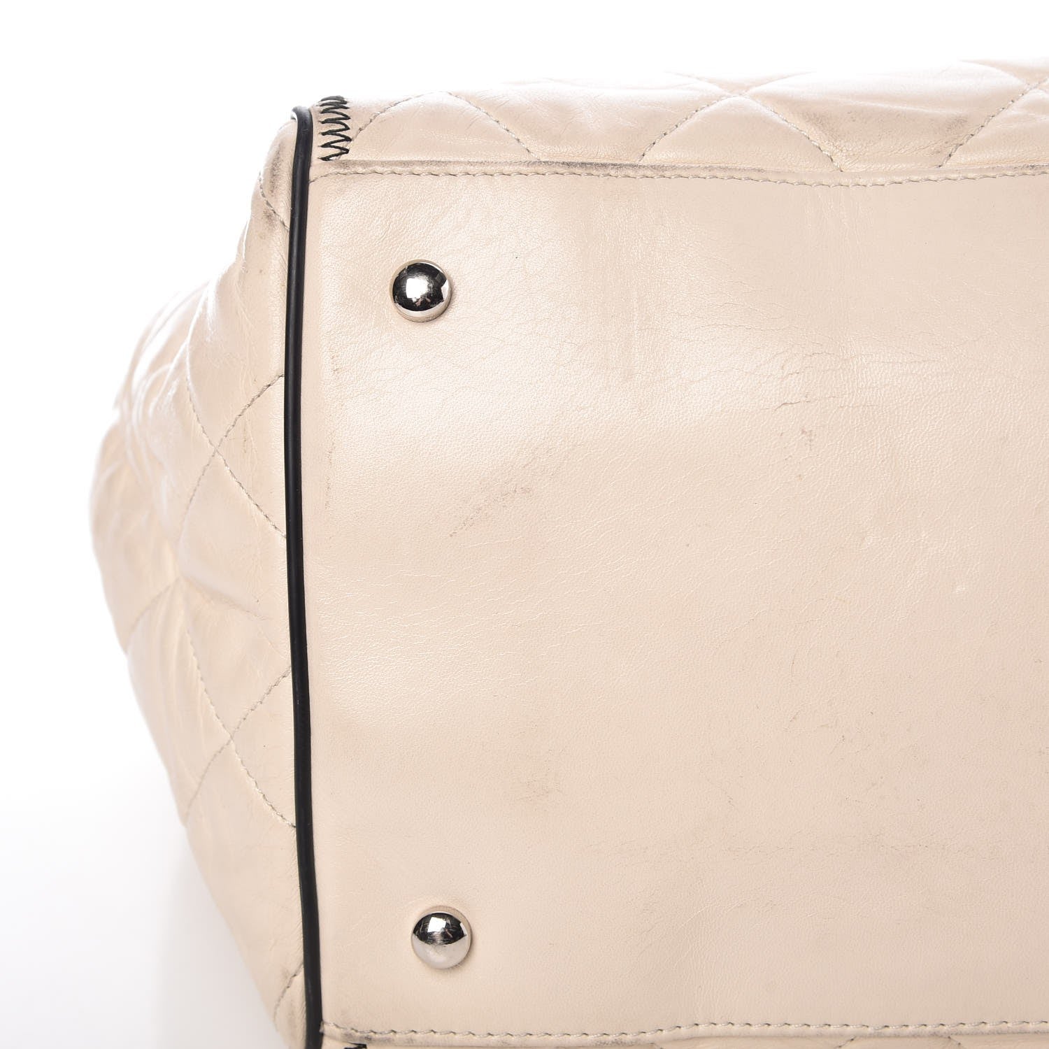 Chanel Lambskin Quilted East West Tote Beige 13 of 20