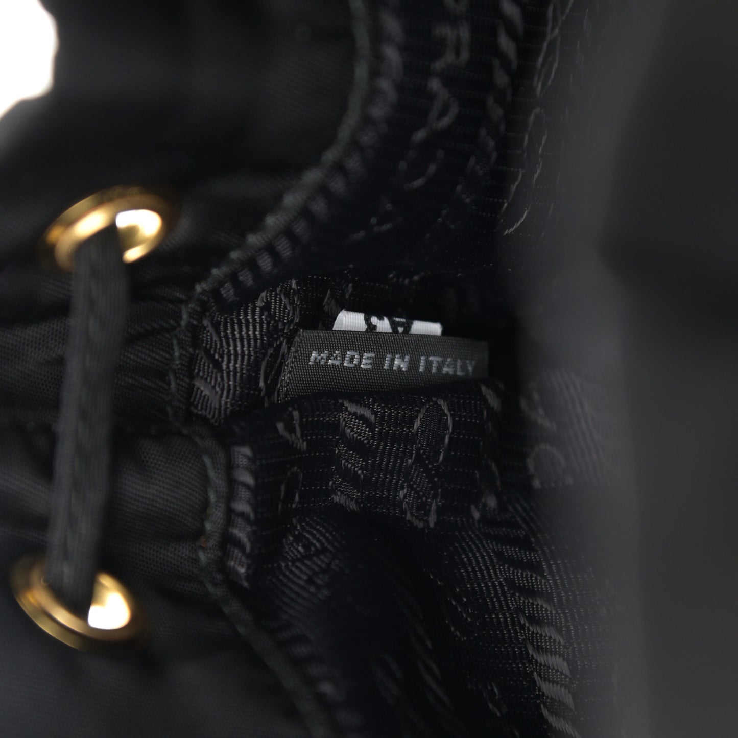 Re-Nylon Duet Drawstring Shoulder Bag Black