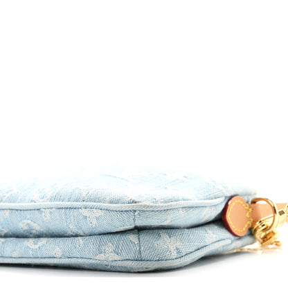 Louis Vuitton Monogram Denim Liv Pochette Sky Blue 9 of 10