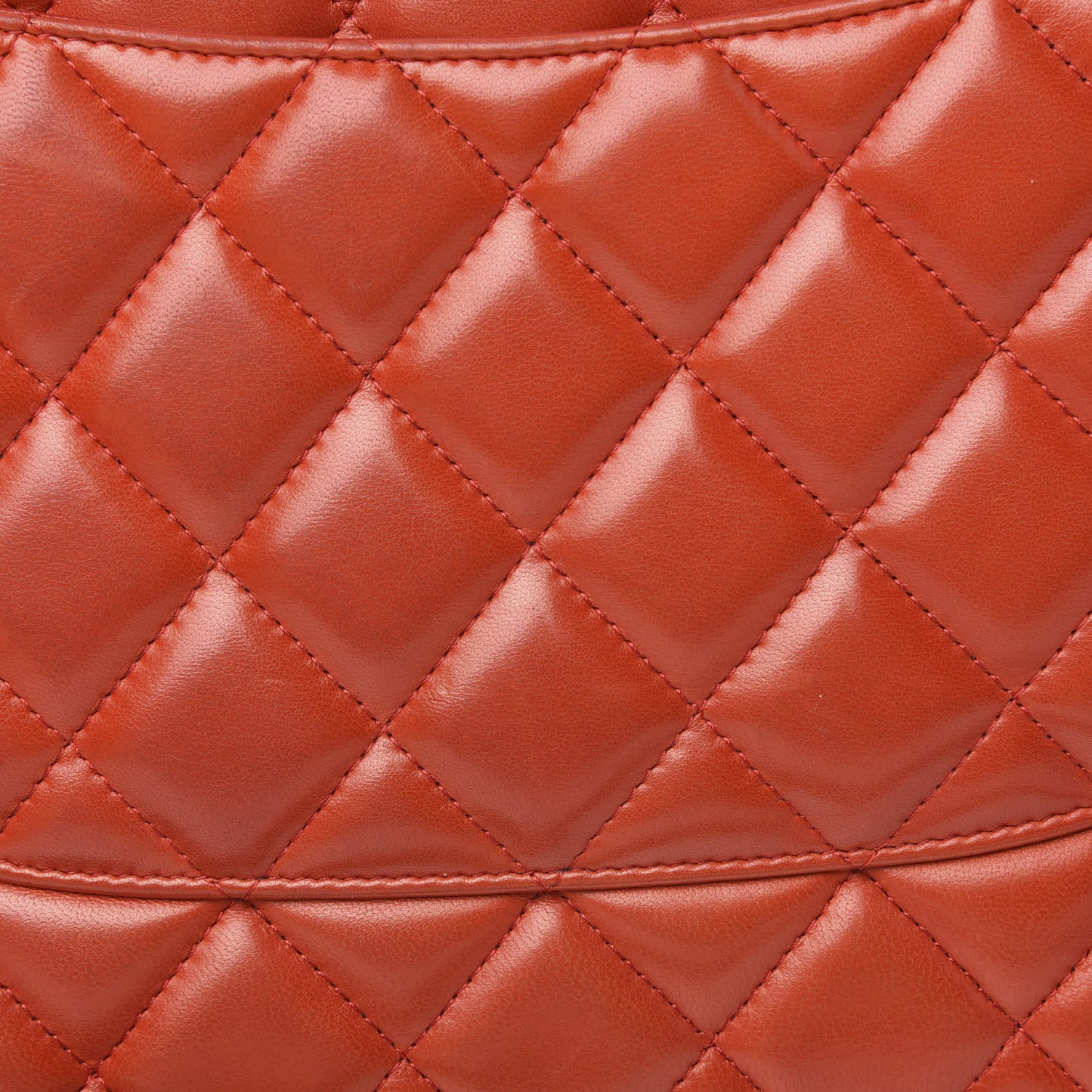 Lambskin Quilted Jumbo Double Flap Red