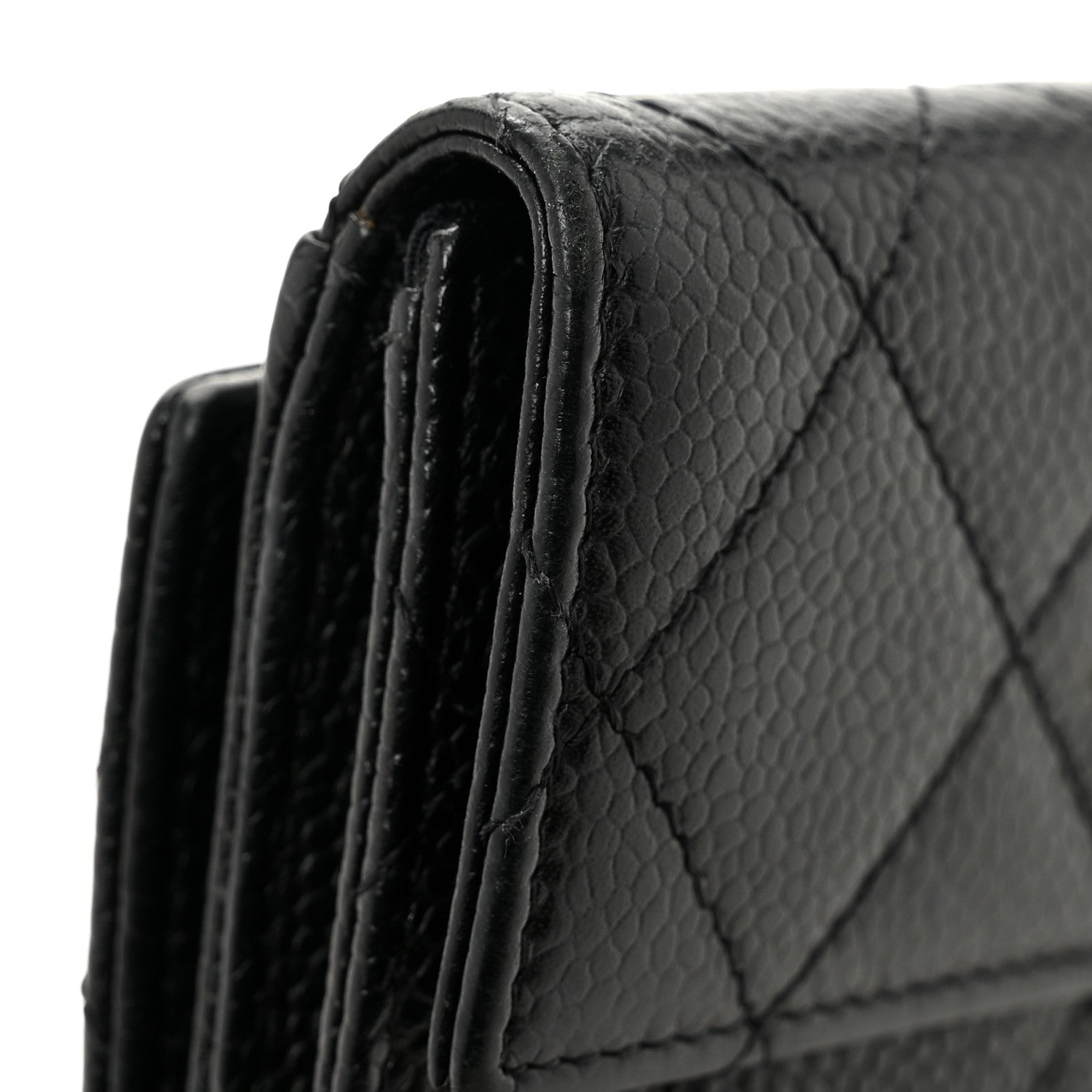 Chanel Caviar Quilted Compact French Flap Wallet Black 10 of 12