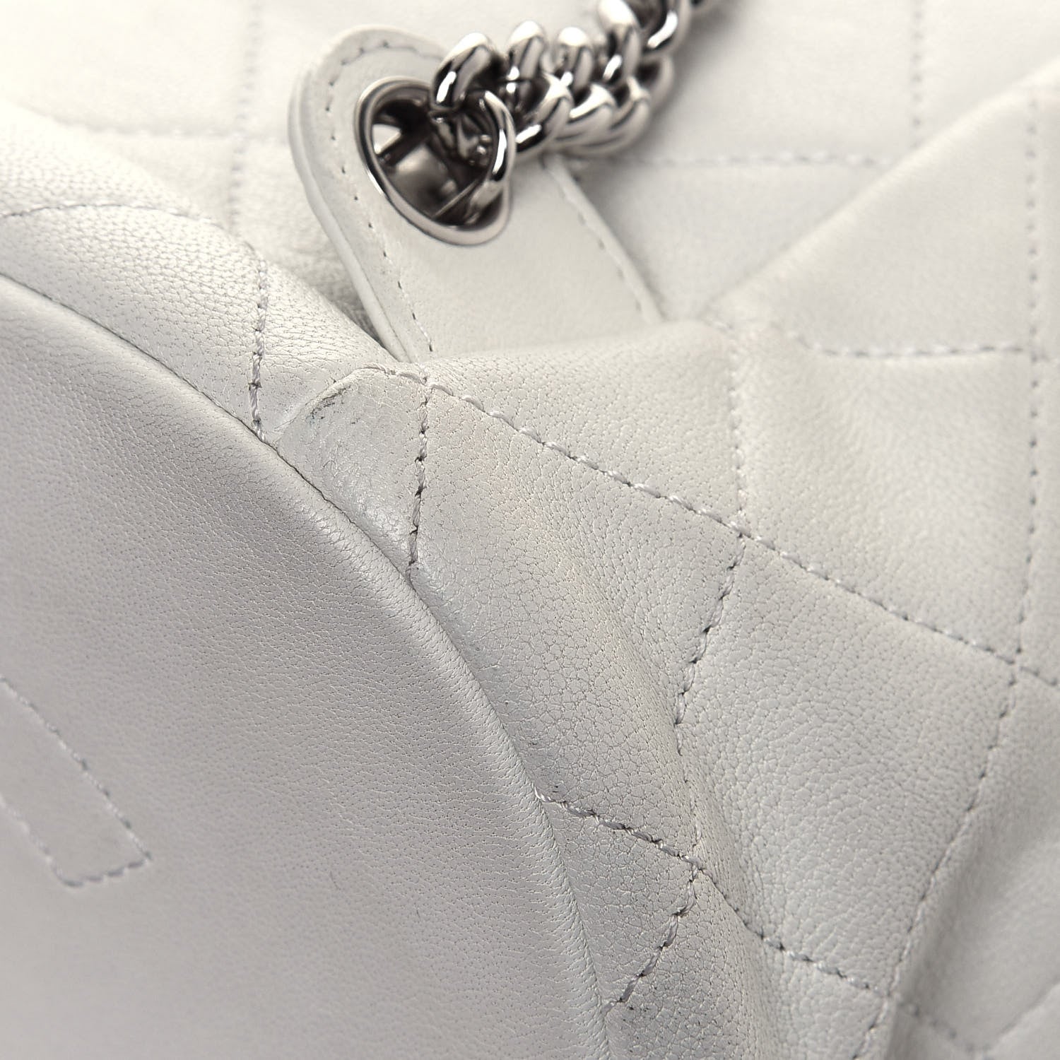Chanel Lambskin Quilted Metallic Bubble Backpack White 11 of 14