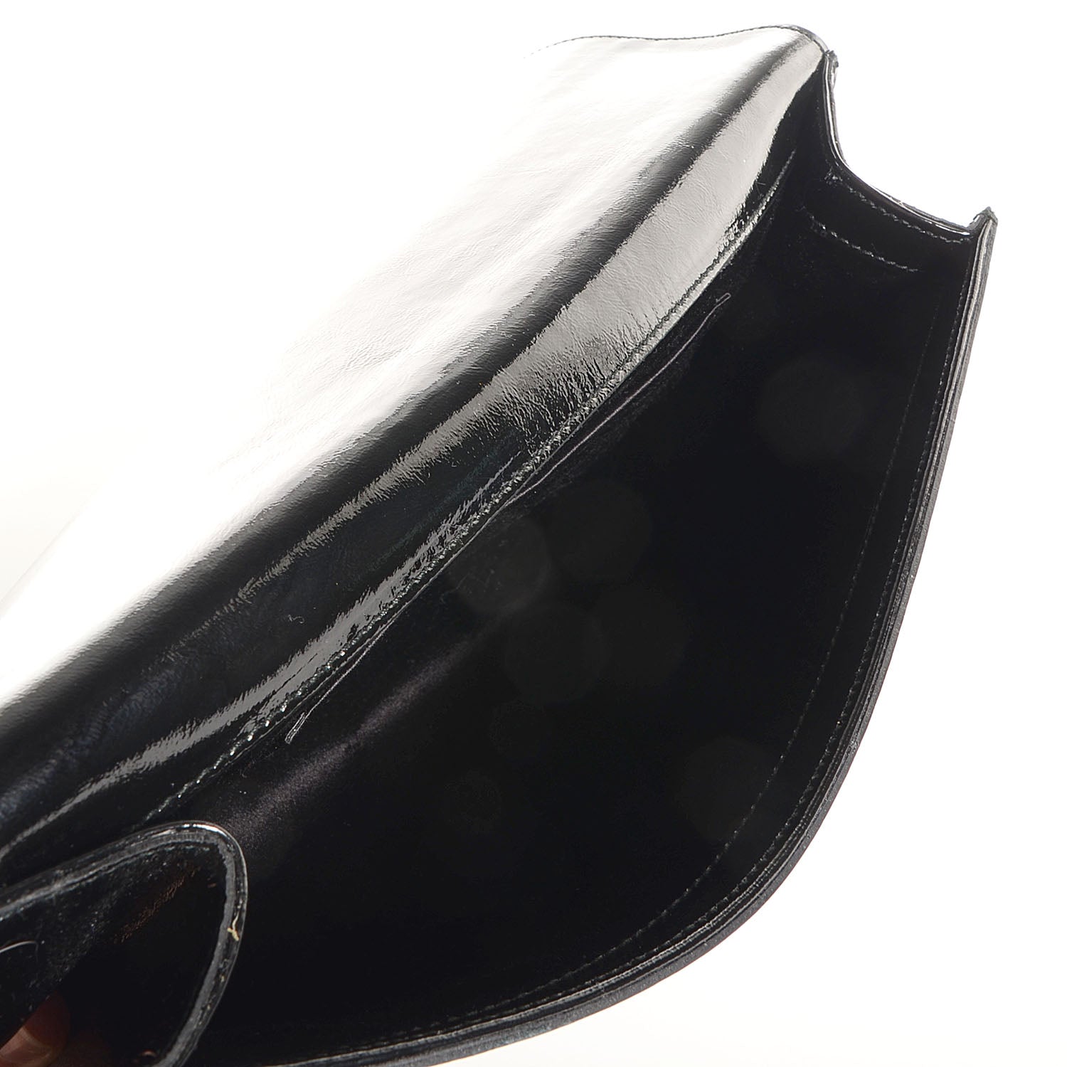 Saint Laurent Textured Patent Monogram Large Belle De Jour Clutch Black 5 of 7