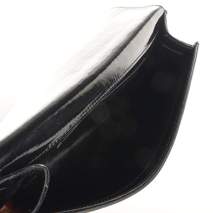 Saint Laurent Textured Patent Monogram Large Belle De Jour Clutch Black 5 of 7