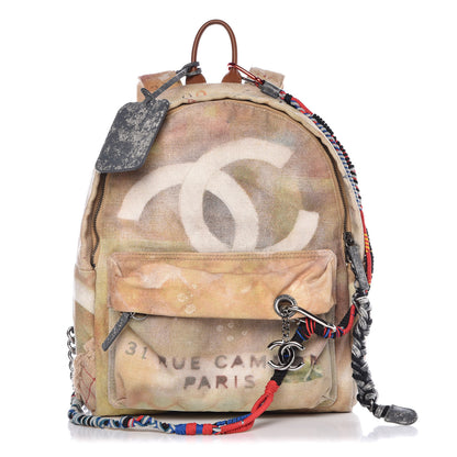Chanel Graffiti Printed Canvas Medium Backpack Beige 1 of 10