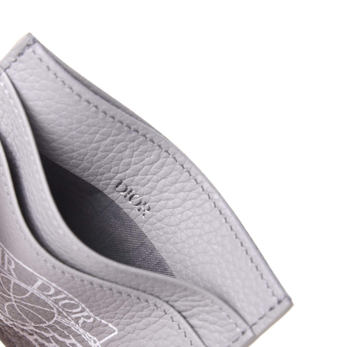 X AIR JORDAN Grained Calfskin Card Holder Grey