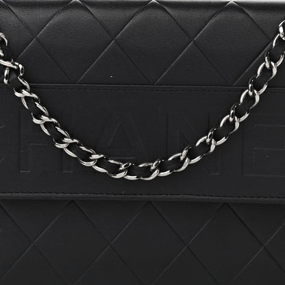 Chanel Lambskin Embossed Lax Wallet On Chain WOC Black 11 of 11