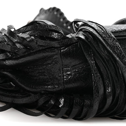 Balenciaga Agneau Arena Le Cagole Fringe Shoulder Bag XS Black 10 of 11