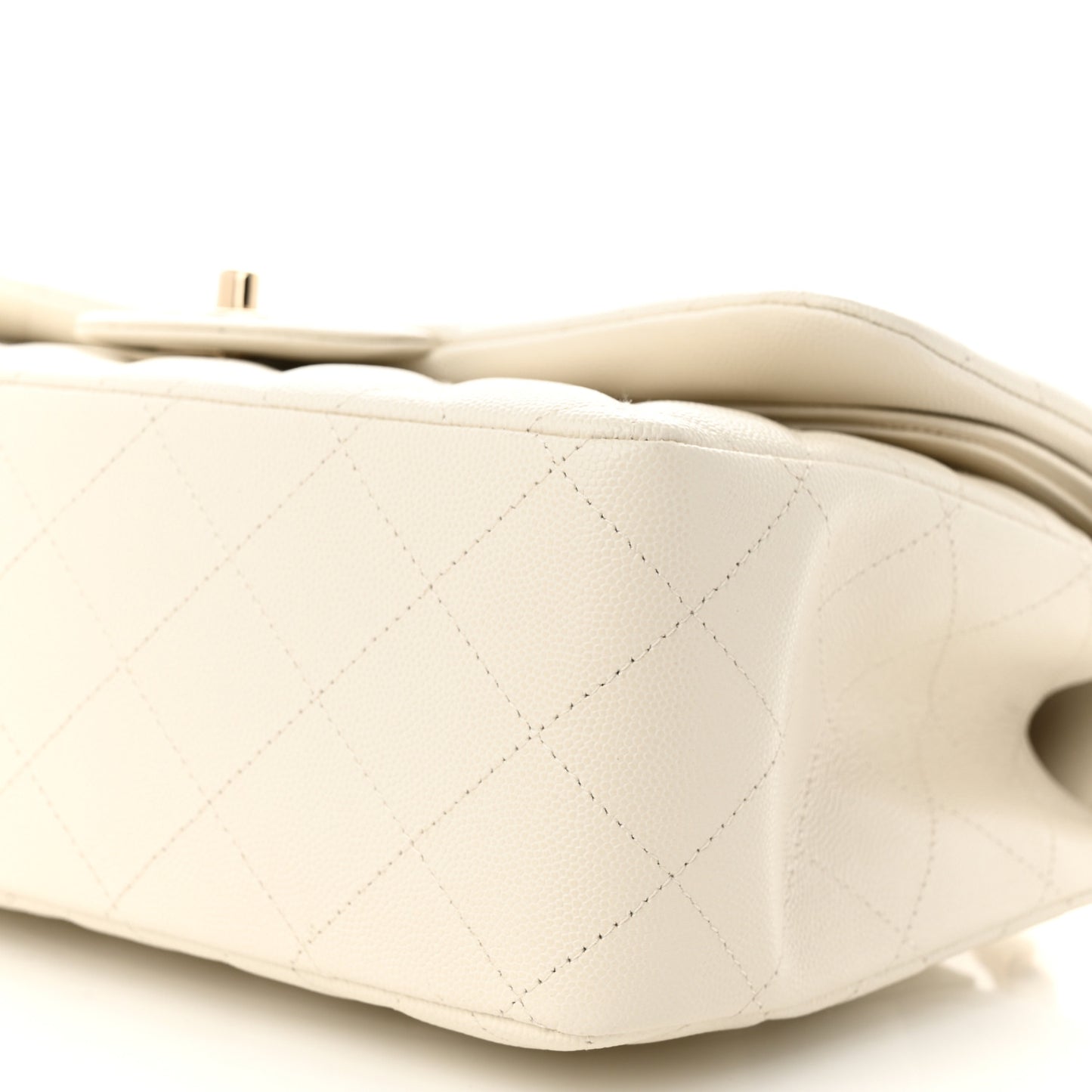Caviar Quilted Jumbo Double Flap White