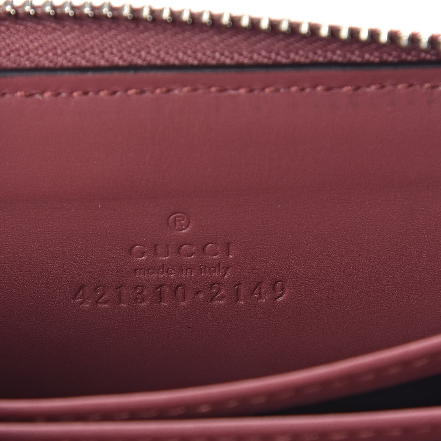 Gucci GG Supreme Monogram Blooms Zip Around Card Case Wallet Beige Multicolor Dry Rose 6 of 7
