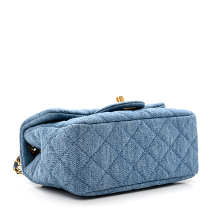 Chanel Denim Quilted Mini Pearl Crush Flap Blue 4 of 9