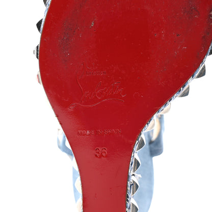 Christian Louboutin Denim Cataclou 120 Wedge Sandals 36 Blue 7 of 8