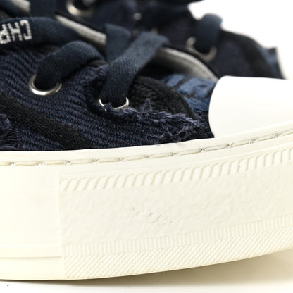 Christian Dior Canvas Camouflage Walk'N'Dior Low Top Sneakers 37 Deep Blue 10 of 11