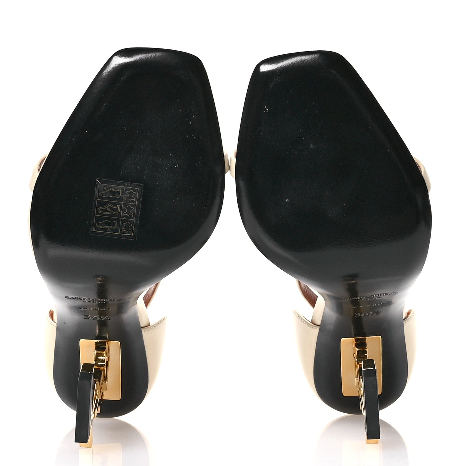 Saint Laurent Calfskin 110 Opyum Sandals 36.5 Real Beige 6 of 9