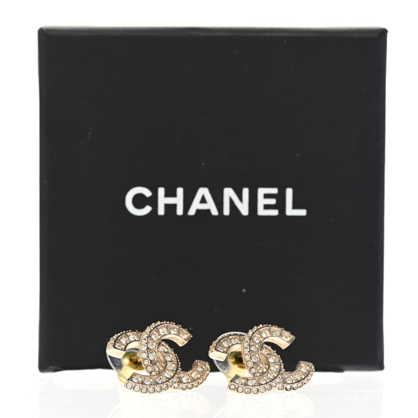 Crystal CC Earrings Gold