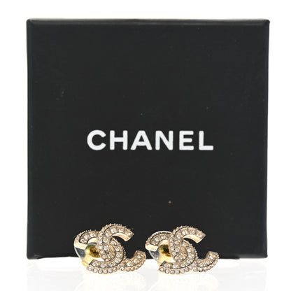 Chanel Crystal CC Earrings Gold 5 of 5