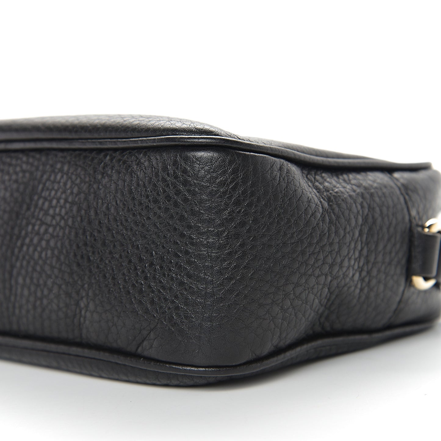 Pebbled Calfskin Small Soho Disco Bag Black