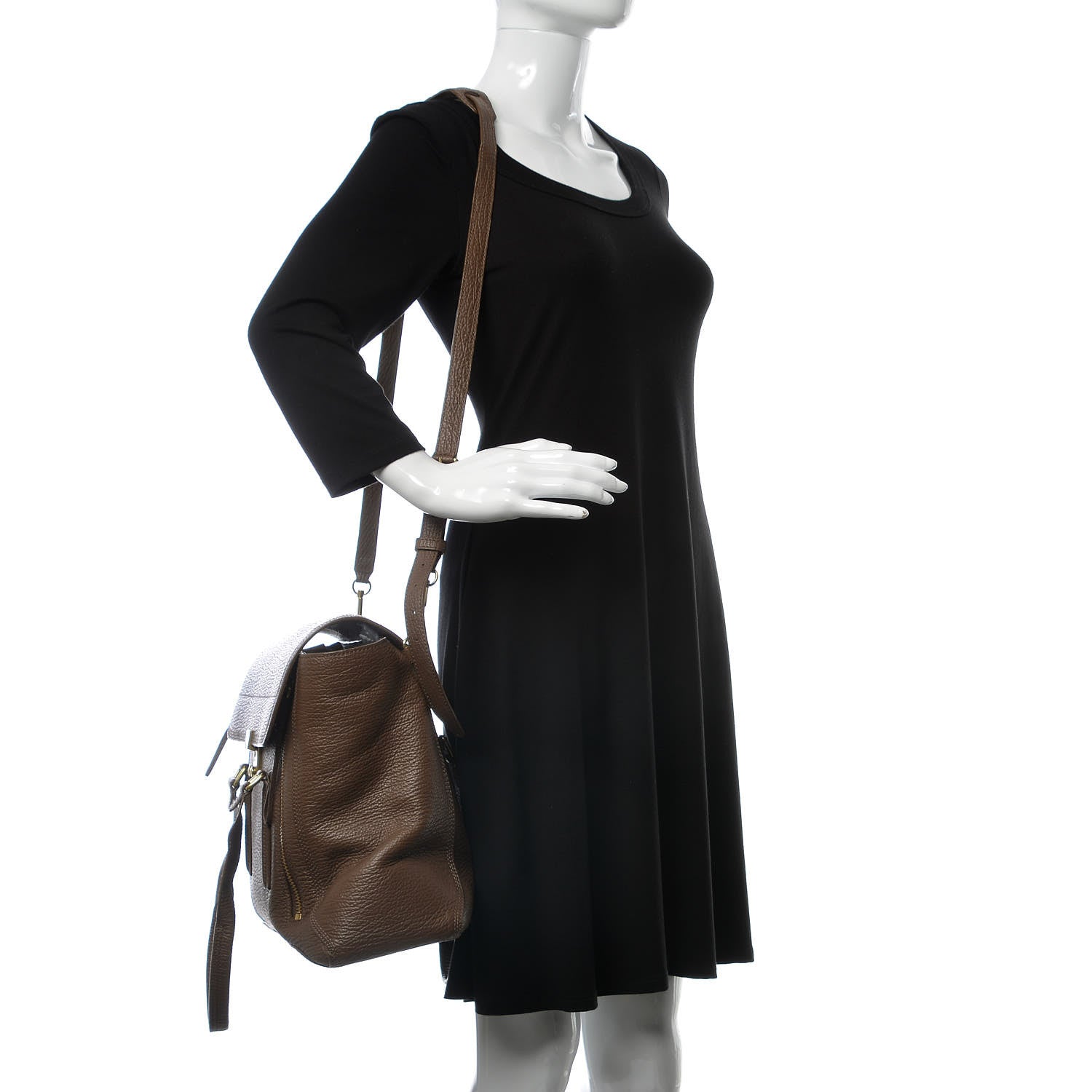 3.1 Phillip Lim 3.1 Textured Calfskin Large Pashli Satchel Taupe 2 of 13