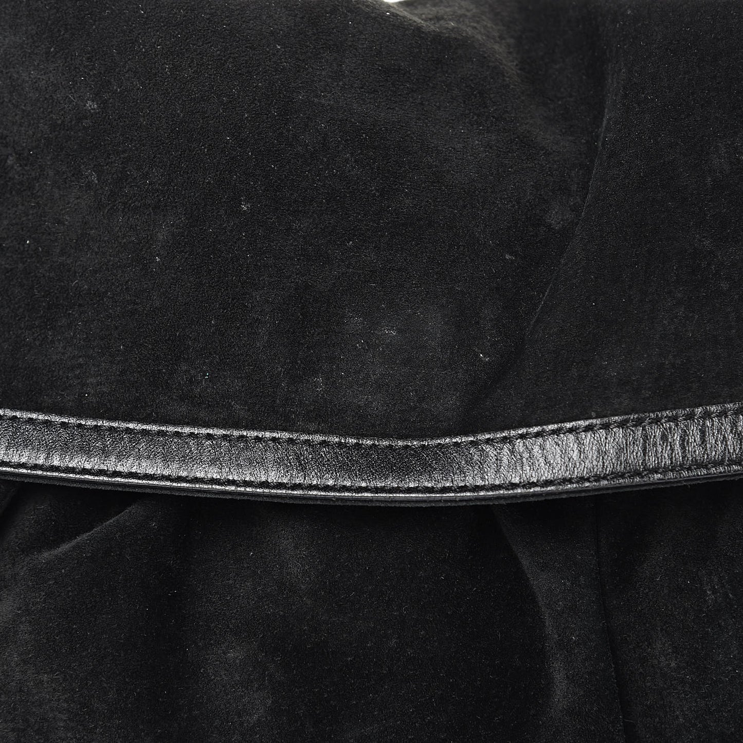 Suede Large Chef Shoulder Bag Black