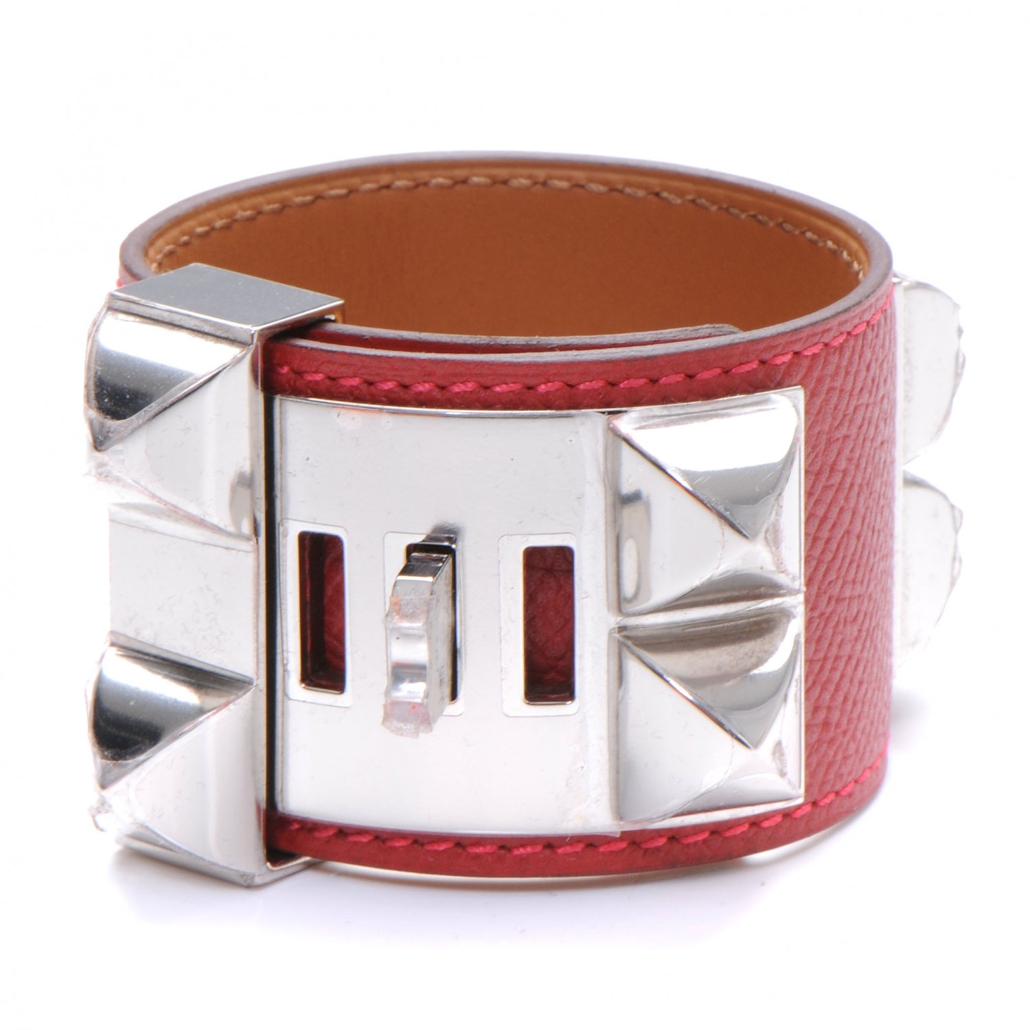 Hermes Epsom Collier de Chien CDC Bracelet S Rouge Casaque 3 of 7