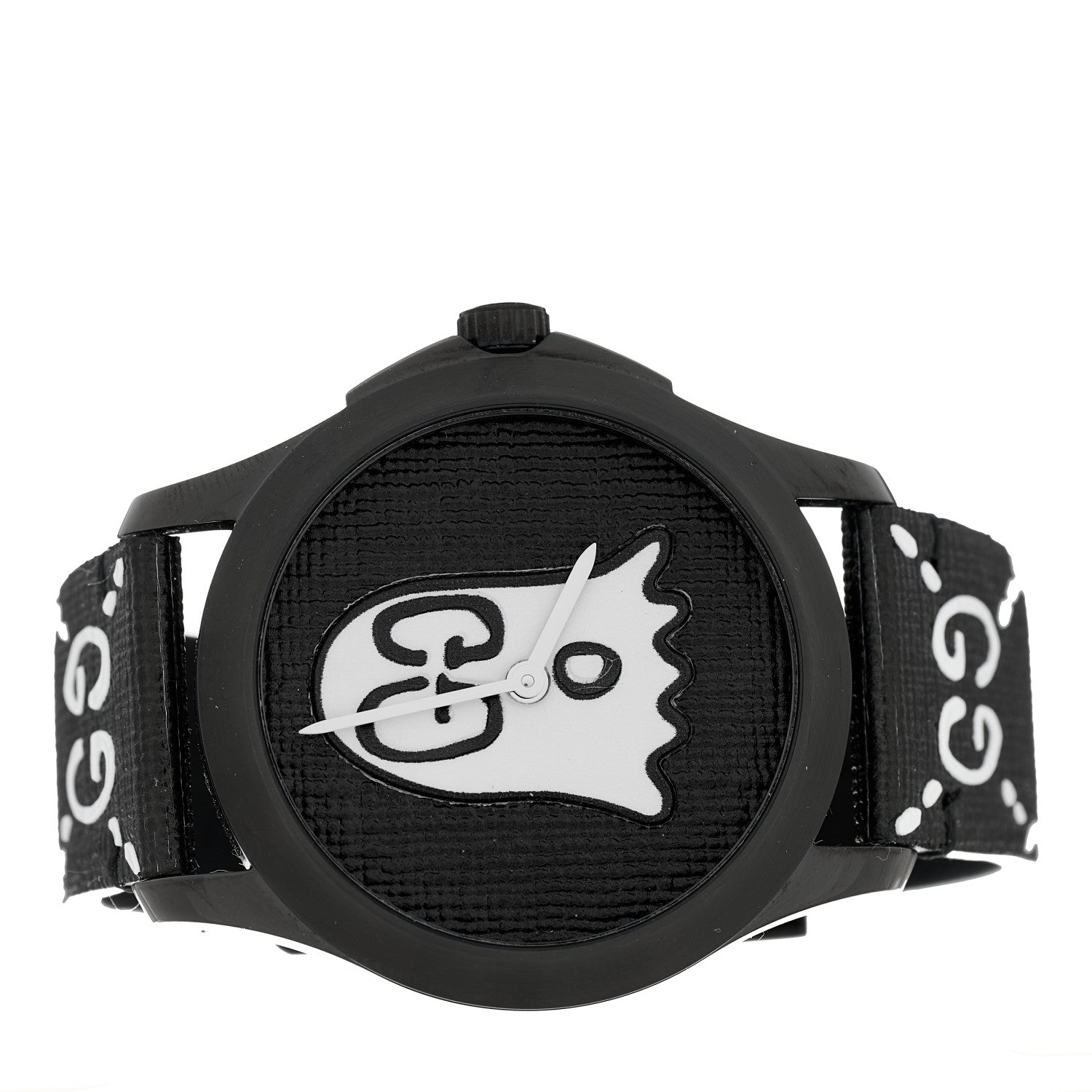 Gucci PVD Stainless Steel Canvas 38mm G-Timeless Ghost Quartz Watch Black 2 of 4