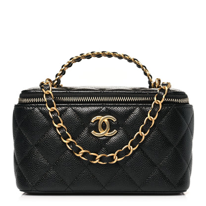 Chanel Shiny Caviar Quilted Pick Me Up Vanity Case Black 1 of 10