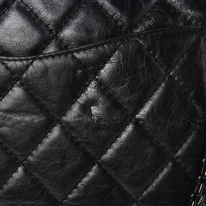 Chanel Metallic Aged Calfskin Quilted Large Reissue Camera Case Black 10 of 14
