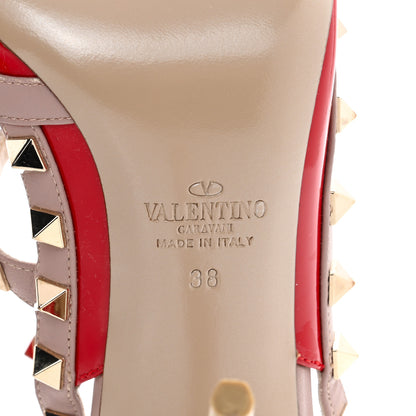 Valentino Garavani Patent Nappa Rockstud Ankle Strap 100mm Pumps 38 Rosso Valentino Poudre 7 of 11