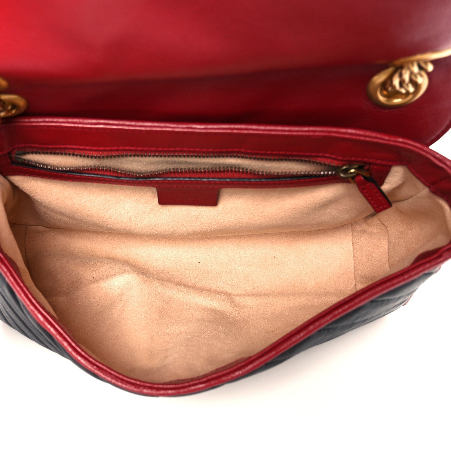 Gucci Vintage Effect Calfskin Matelasse Diagonal Small Torchon GG Marmont Shoulder Bag Black Romantic Cherry 5 of 11
