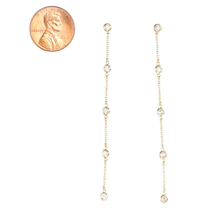 Tiffany 18K Yellow Gold Elsa Peretti Diamonds by the Yard Drop Earrings 2 of 7