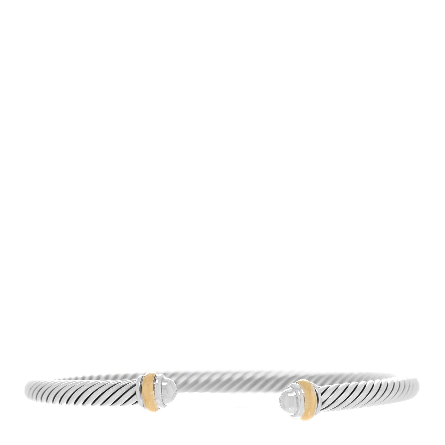 David Yurman Sterling Silver 18K Yellow Gold 4mm Cable Classics Bracelet 1 of 4