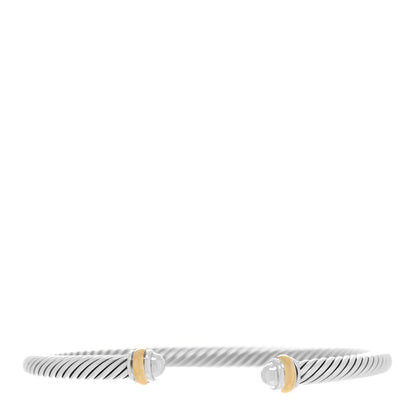 David Yurman Sterling Silver 18K Yellow Gold 4mm Cable Classics Bracelet 1 of 4