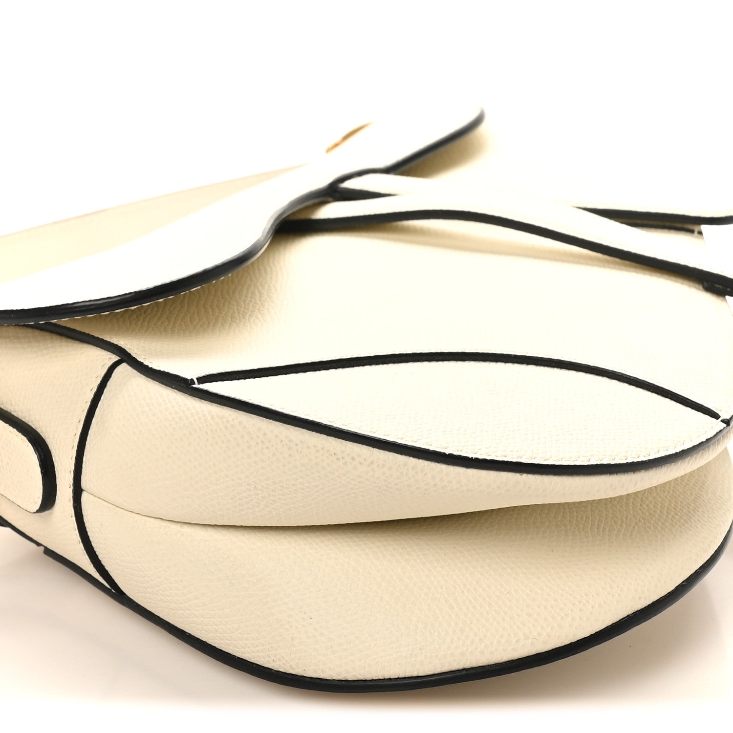 Christian Dior Grained Calfskin Saddle Bag White 9 of 10
