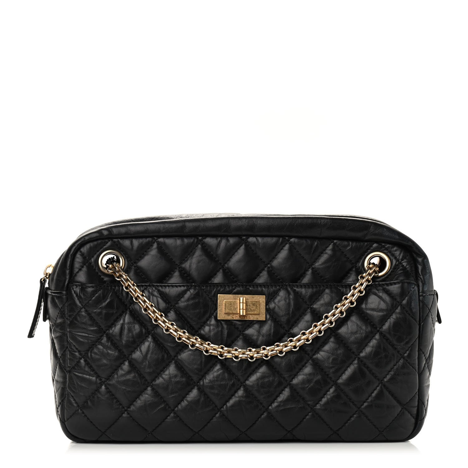 Chanel Aged Calfskin Quilted Medium Reissue Camera Case Black 1 of 9