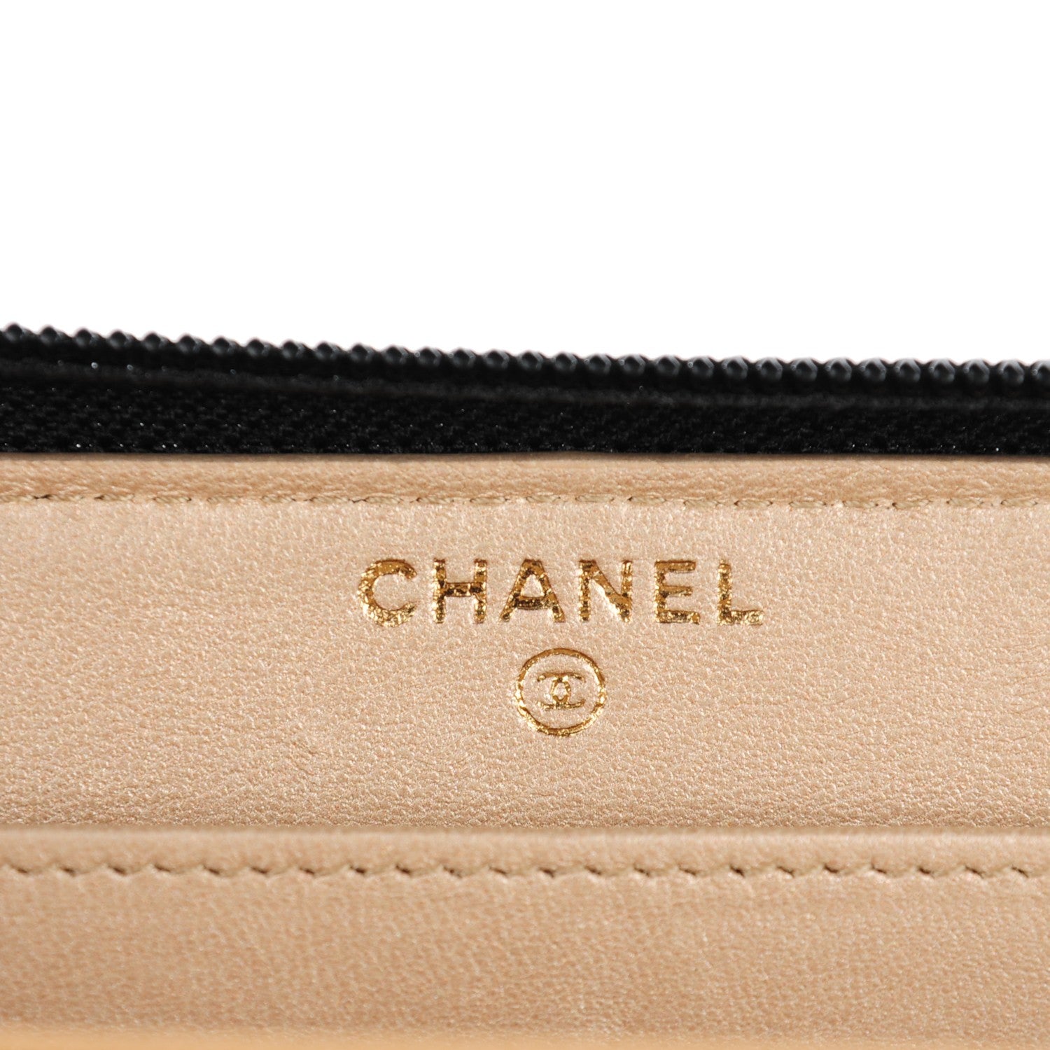 Chanel Lambskin Camellia Embossed Large Zip Around Gusset Wallet Black 6 of 8
