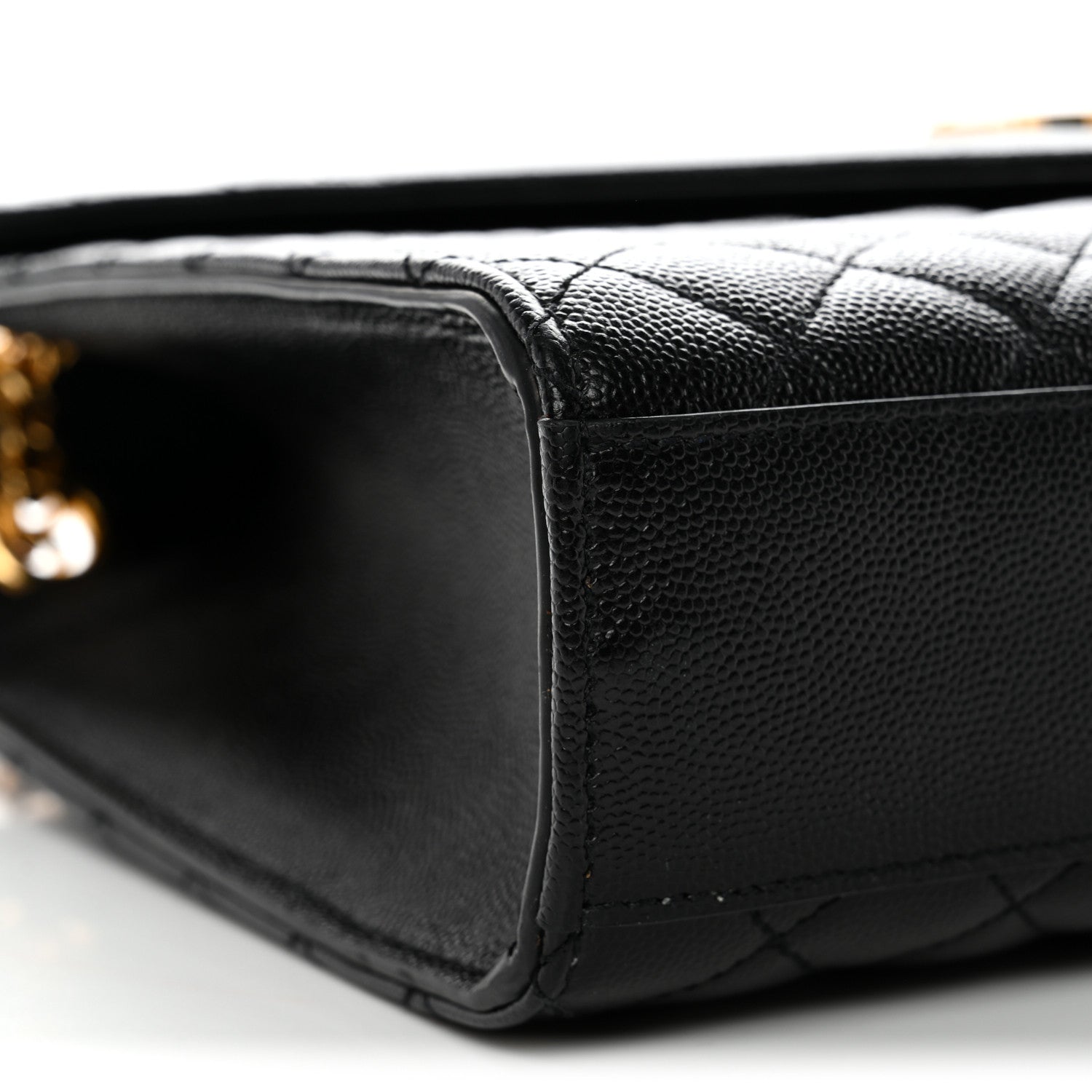 Saint Laurent Grain De Poudre Textured Mixed Matelasse Large Triquilt Monogram Satchel Black 9 of 12
