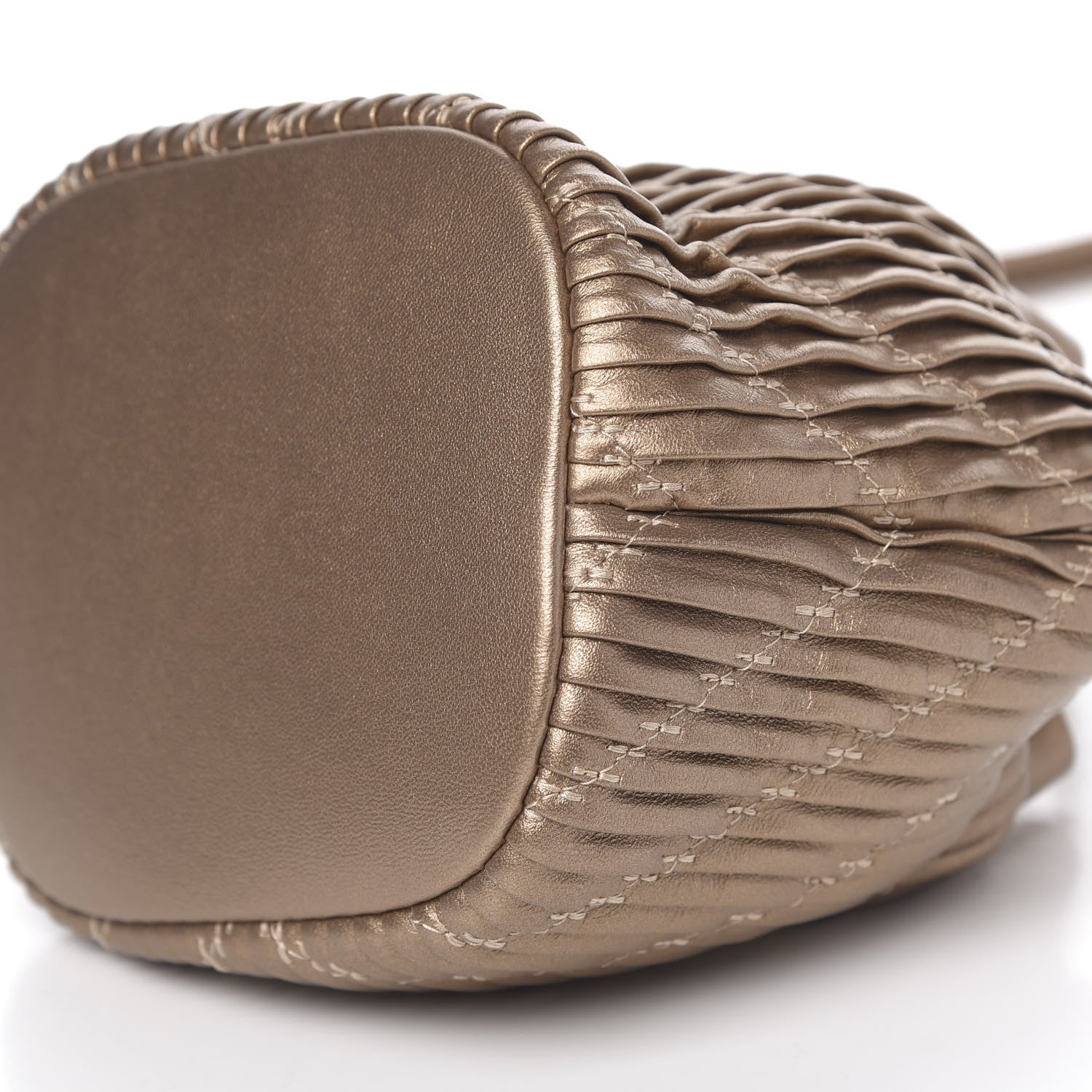 Chanel Metallic Lambskin Coco Pleats Small Drawstring Bag Gold 10 of 11