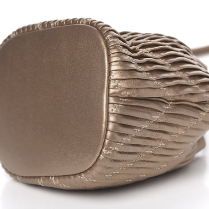 Chanel Metallic Lambskin Coco Pleats Small Drawstring Bag Gold 10 of 11