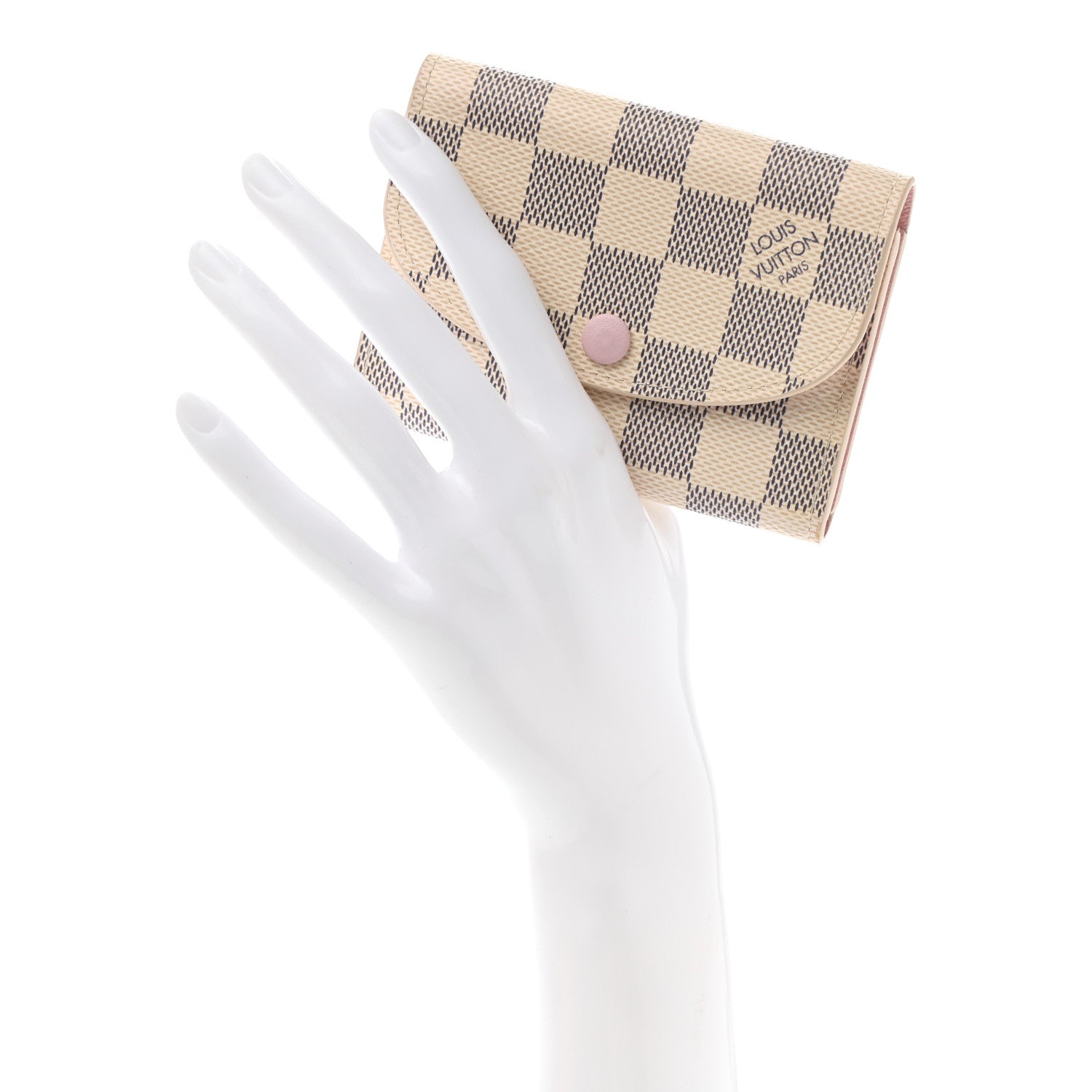 Louis Vuitton Damier Azur Rosalie Coin Purse Rose Ballerine 2 of 9