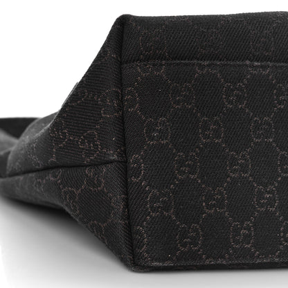Gucci Denim Monogram Small Hobo Dark Brown 8 of 9
