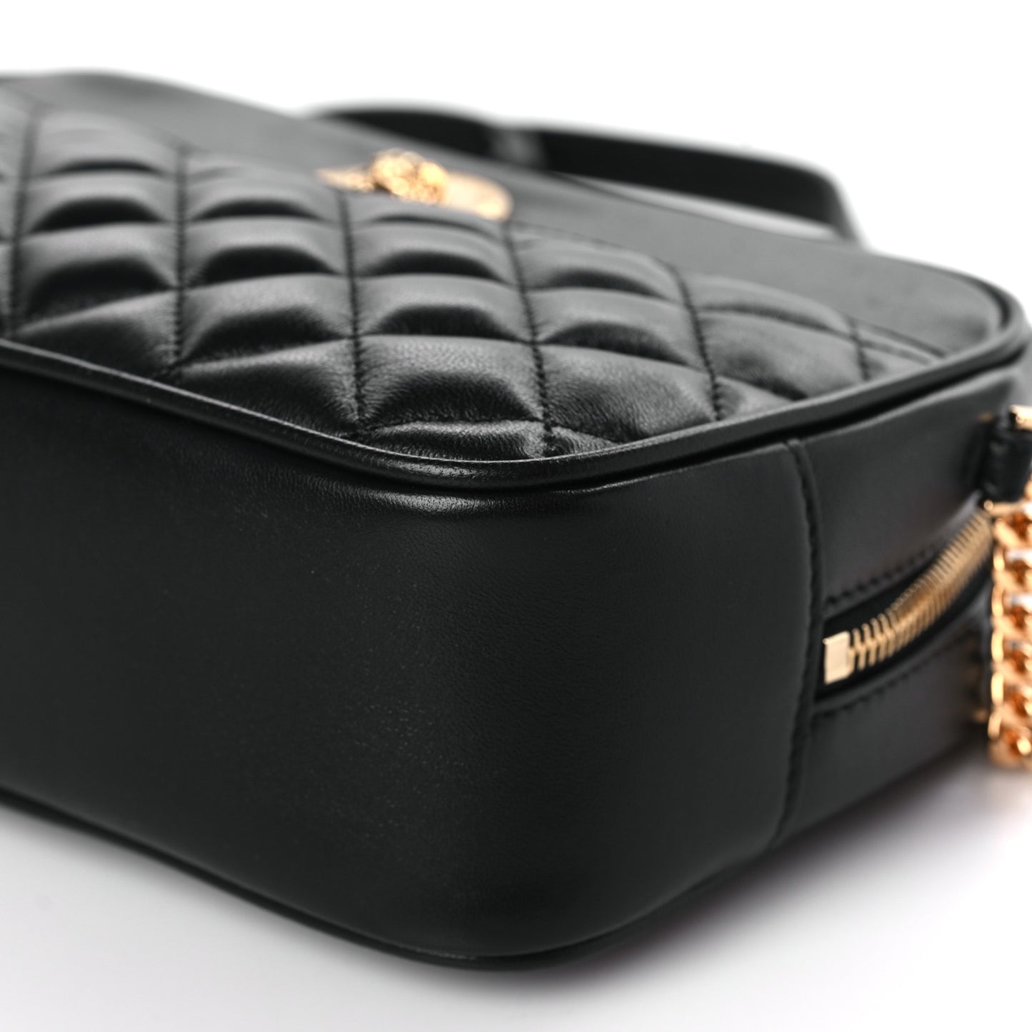 Nappa Quilted Medium Medusa Camera Bag Black